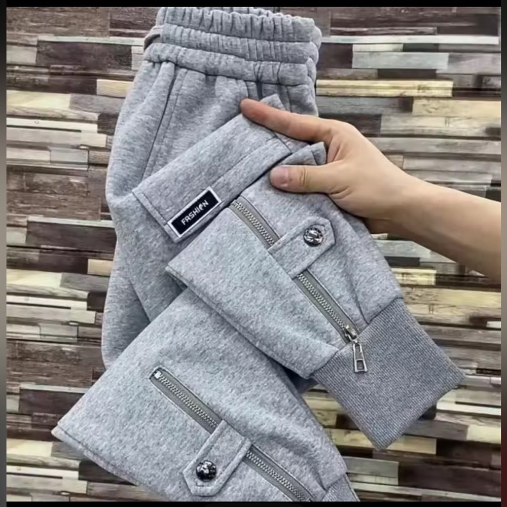 Gray Zipper Streetwear Harem Sweatpants
